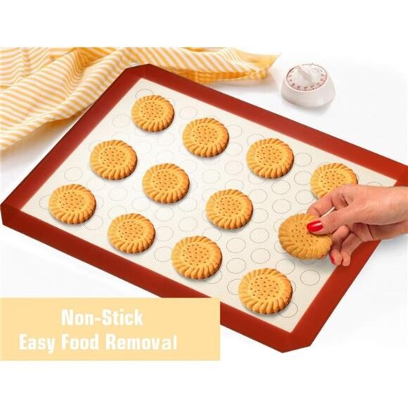 Baking Sheet with Silicone Mat Set, Stainless Steel Cookie Pan with Baking Mat - Picture 7 of 8
